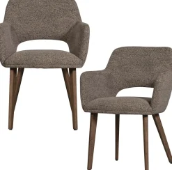 Eetkamerstoelen Met Armleuning-WOOOD Murat Eetkamerstoel Taupe