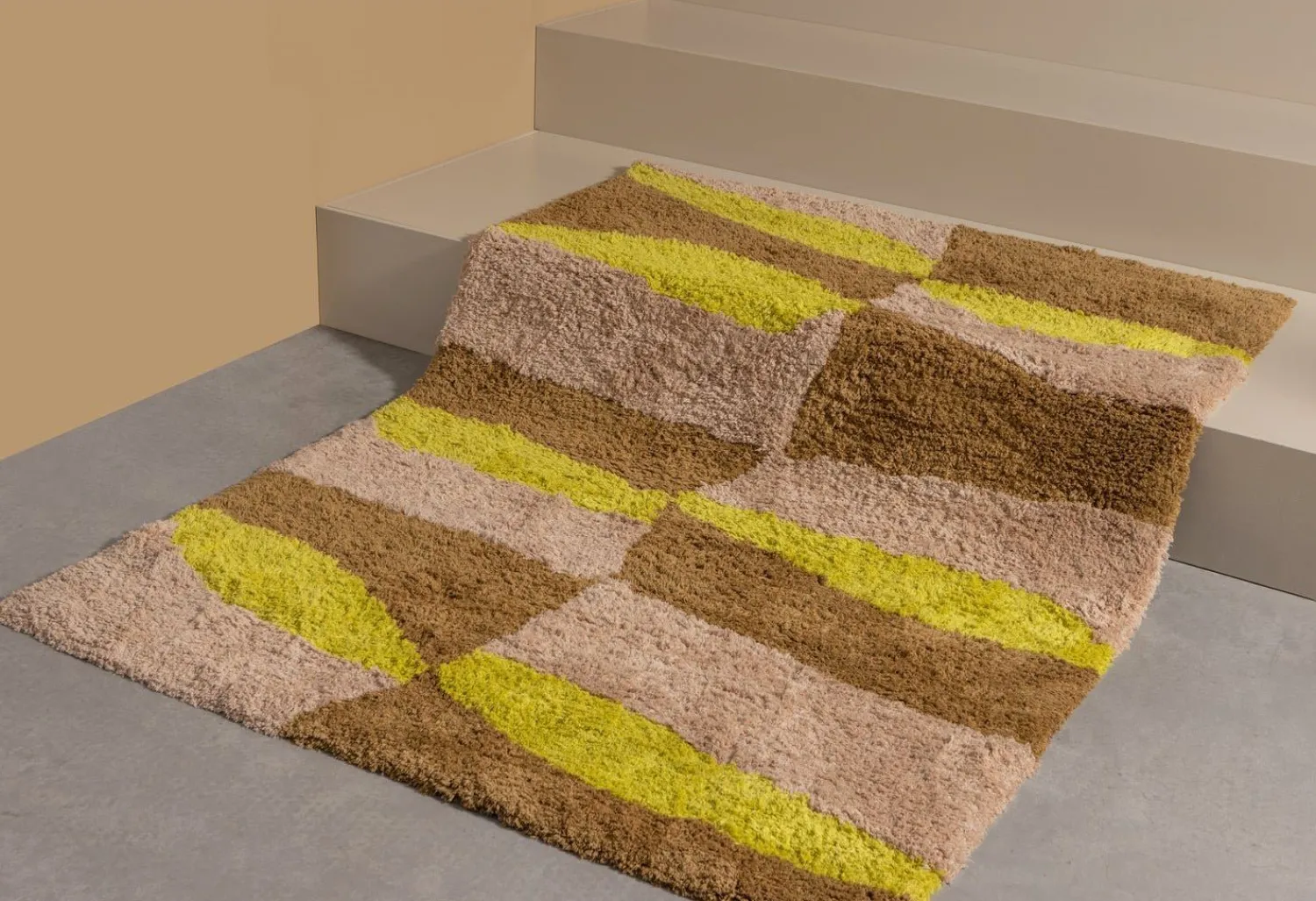 Vloerkleden|Wollen Vloerkleden-WOOOD Musa Vloerkleed Natural, Yellow