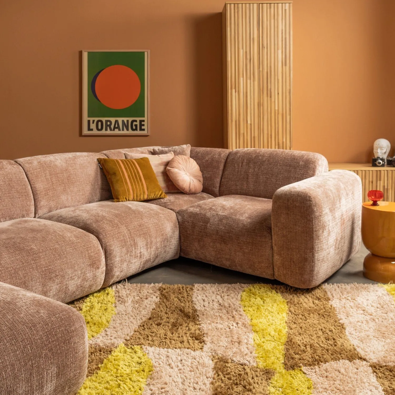 Vloerkleden|Wollen Vloerkleden-WOOOD Musa Vloerkleed Natural, Yellow