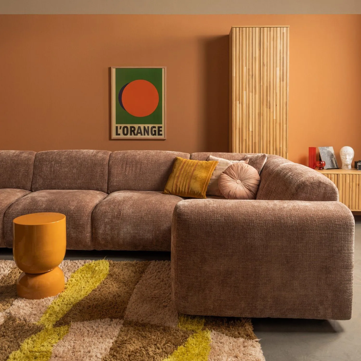Vloerkleden|Wollen Vloerkleden-WOOOD Musa Vloerkleed Natural, Yellow