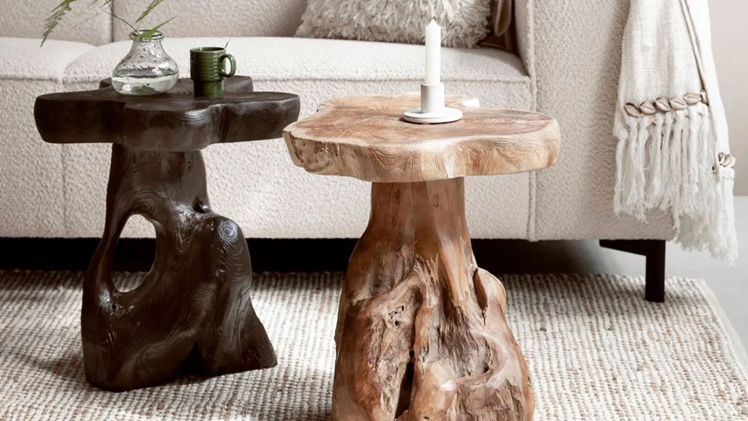Houten Bijzettafels-MUST Living Mushroom Bijzettafel Brown