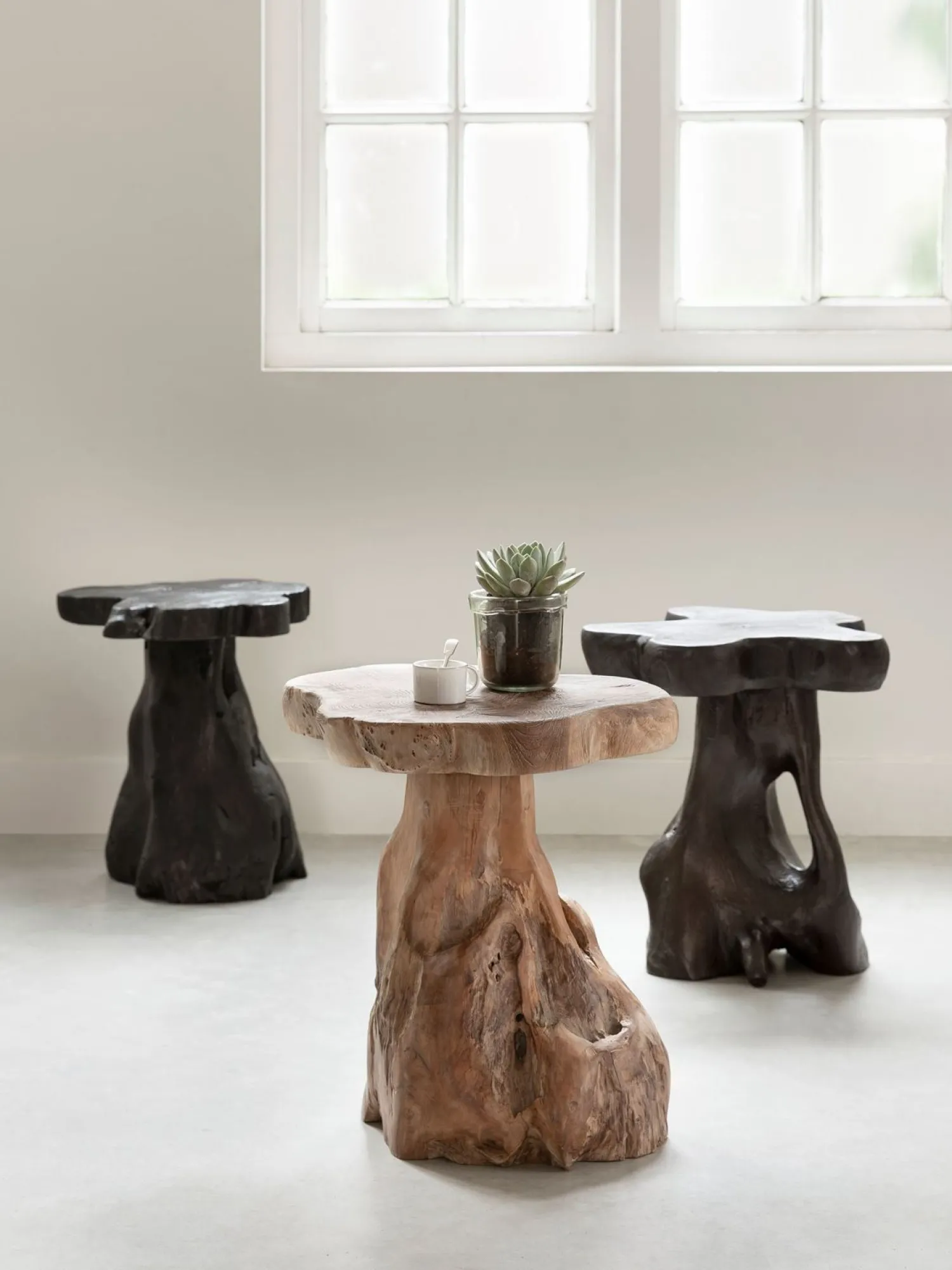 Houten Bijzettafels-MUST Living Mushroom Bijzettafel Brown