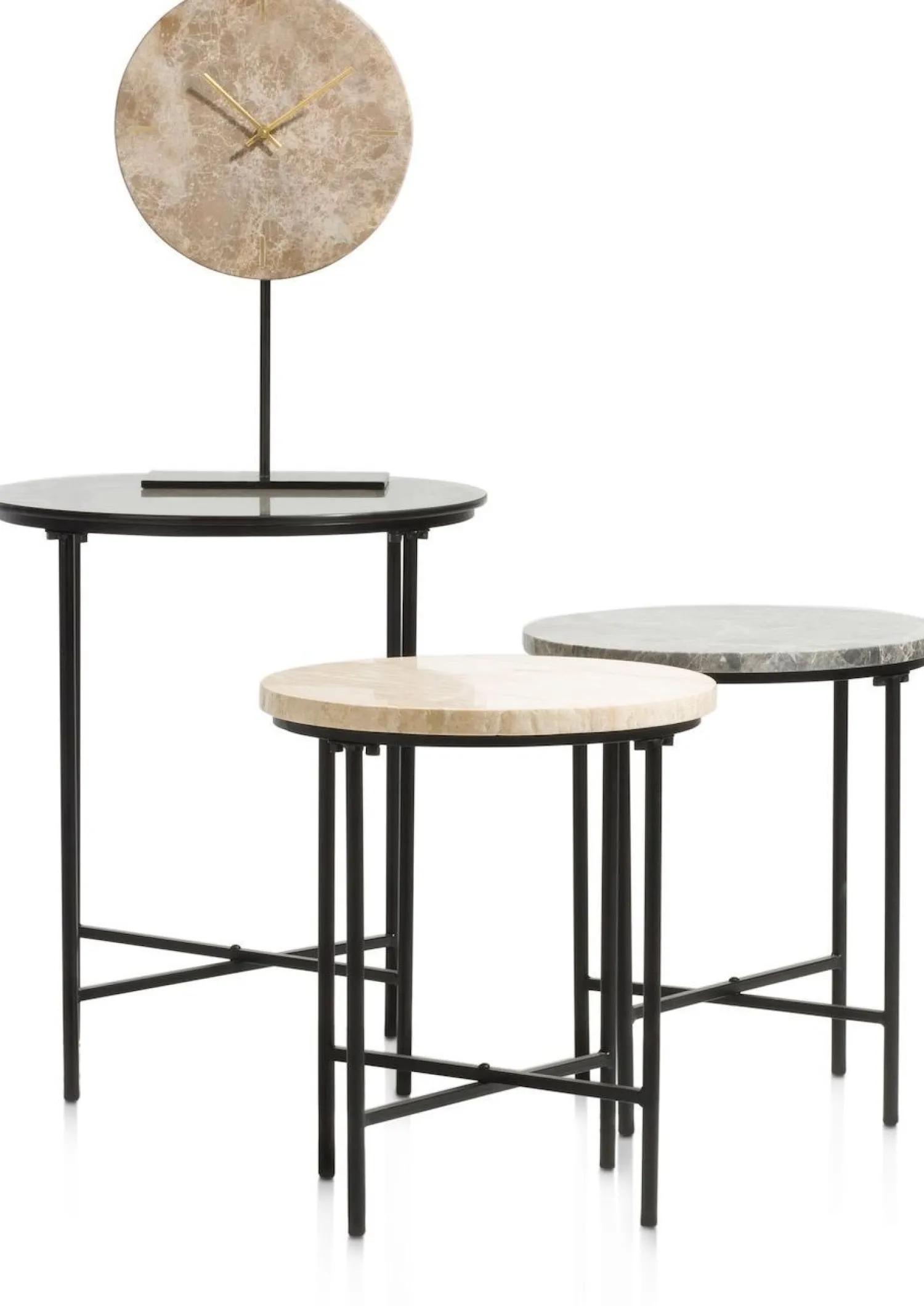 Glazen Bijzettafels|Ronde Bijzettafels-COCO maison Nathan Bijzettafel Antraciet