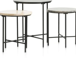 Glazen Bijzettafels|Ronde Bijzettafels-COCO maison Nathan Bijzettafel Antraciet