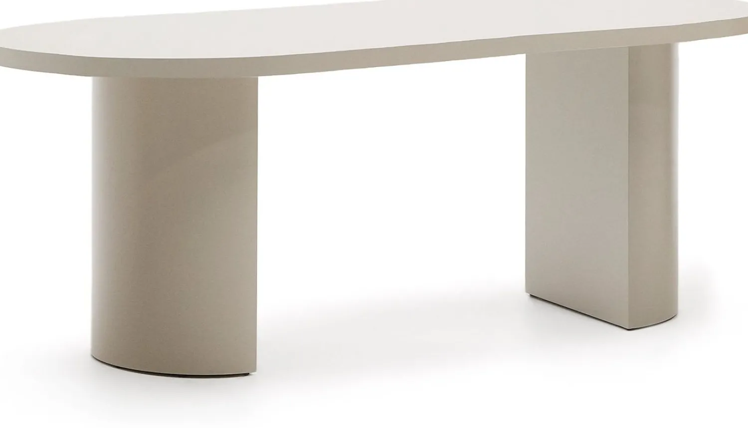 Houten Eettafels|Ovale Eettafels-Kave Home Nealy Eettafel Ecru