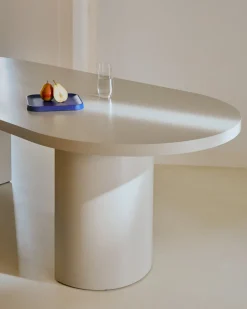 Houten Eettafels|Ovale Eettafels-Kave Home Nealy Eettafel Ecru