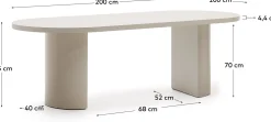 Houten Eettafels|Ovale Eettafels-Kave Home Nealy Eettafel Ecru