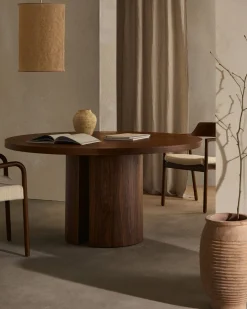 Ronde Eettafels-Kave Home Nealy Rond Eettafel Bruin