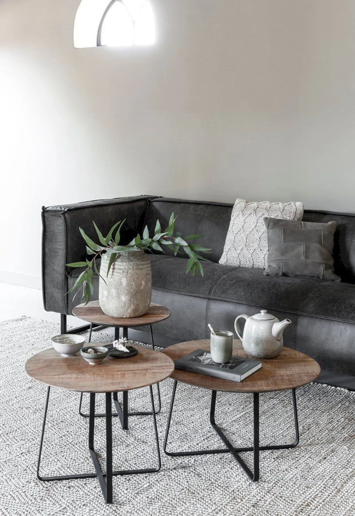 Houten Salontafels|Ronde Salontafels-DTP Home Neptunes L Salontafel Naturel