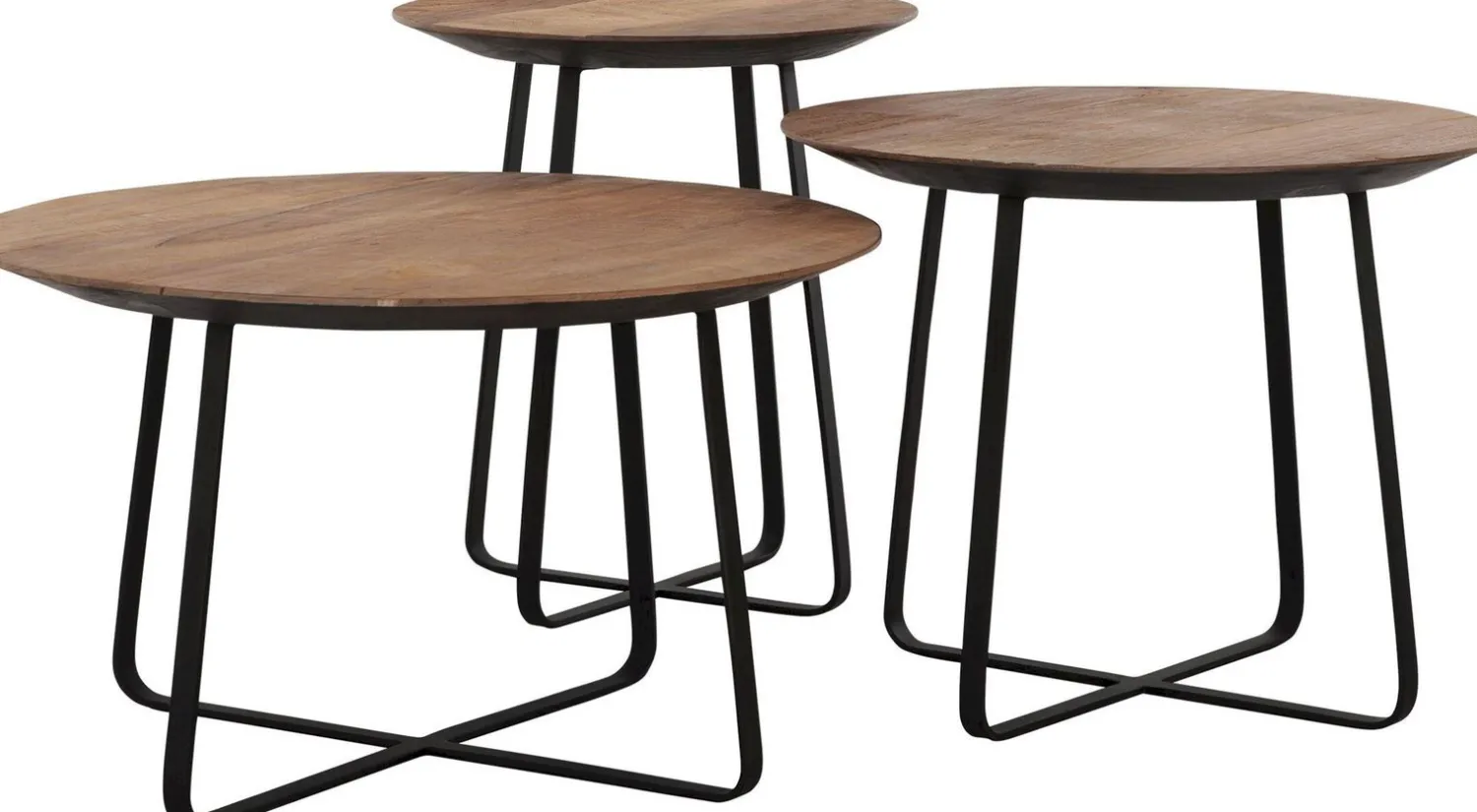 Houten Salontafels|Ronde Salontafels-DTP Home Neptunes L Salontafel Naturel
