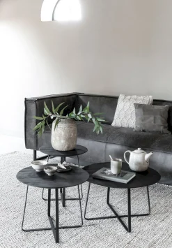 Houten Salontafels|Ronde Salontafels-DTP Home Neptunes S Salontafel Zwart