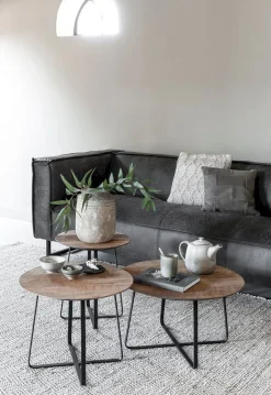 Houten Salontafels|Ronde Salontafels-DTP Home Neptunes S Salontafel Naturel