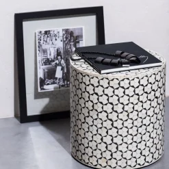 Ronde Bijzettafels-WOOOD Neva Bijzettafel Black White