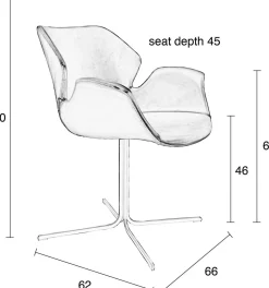 Design Stoelen|Eetkamerstoelen Met Armleuning-Zuiver Nikki (set van 2) Eetkamerstoel Black