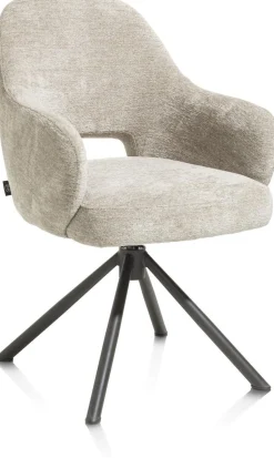 Eetkamerstoelen Met Armleuning-Henders en Hazel Nikolas Armstoel Champagne