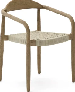 Tuinstoelen|Eetkamerstoelen Met Armleuning-Kave Home Nina Tuinstoel Naturel, Beige