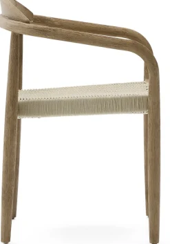 Tuinstoelen|Eetkamerstoelen Met Armleuning-Kave Home Nina Tuinstoel Naturel, Beige