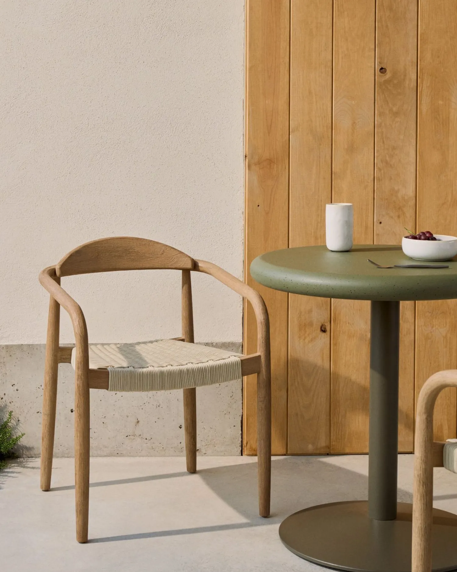 Tuinstoelen|Eetkamerstoelen Met Armleuning-Kave Home Nina Tuinstoel Naturel, Beige