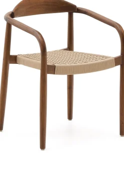 Tuinstoelen|Eetkamerstoelen Met Armleuning-Kave Home Nina Tuinstoel Bruin, Beige