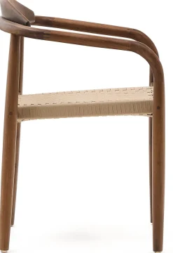 Tuinstoelen|Eetkamerstoelen Met Armleuning-Kave Home Nina Tuinstoel Bruin, Beige