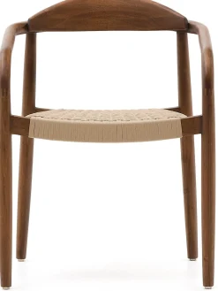 Tuinstoelen|Eetkamerstoelen Met Armleuning-Kave Home Nina Tuinstoel Bruin, Beige