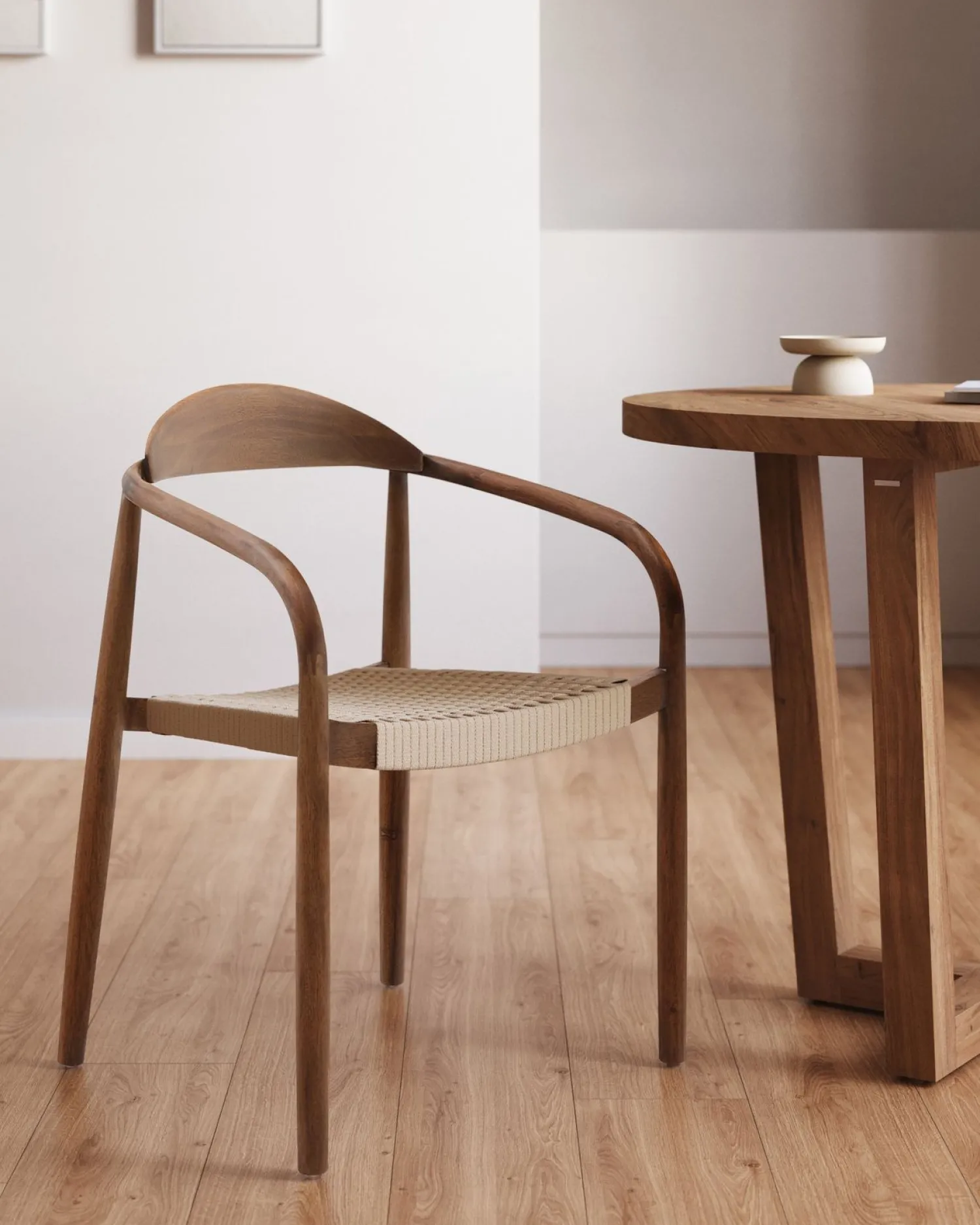 Tuinstoelen|Eetkamerstoelen Met Armleuning-Kave Home Nina Tuinstoel Bruin, Beige