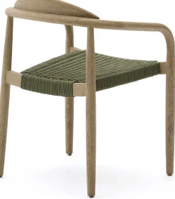 Tuinstoelen-Kave Home Nina Tuinstoel Groen, Naturel