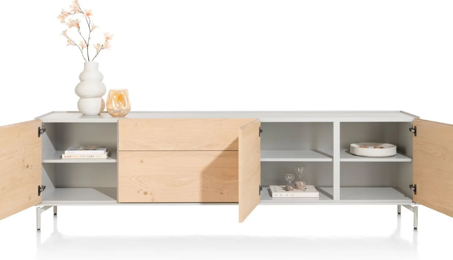 Dressoirs-XOOON Niora Dressoir Naturel, Silk Grey