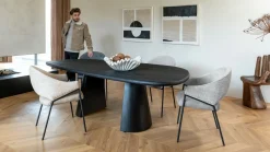 Eetkamerstoelen Met Armleuning-XOOON Nolan Eetkamerstoel Antraciet