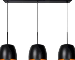 Hanglampen|Hanglampen-Lucide Nolan Zwart Hanglamp Zwart, Goud