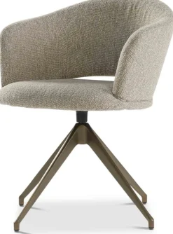 Eetkamerstoelen Met Armleuning-Eijerkamp Collectie Nonna 4-poot Eetkamerstoel Beige