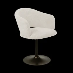 Eetkamerstoelen Met Armleuning-Eijerkamp Collectie Nonna Trompetvoet Eetkamerstoel Cream