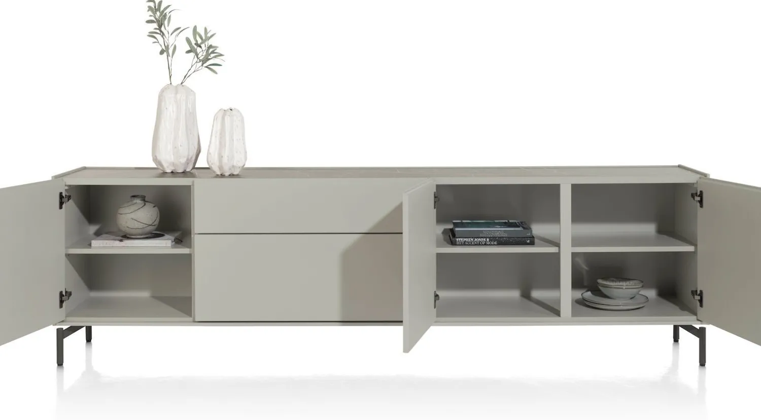 Dressoirs-XOOON Noon Dressoir Light Grey, Grafiet