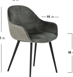 Kuipstoelen|Eetkamerstoelen Met Armleuning-Montèl Nora Eetkamerstoel Hunter, Eucalyptus