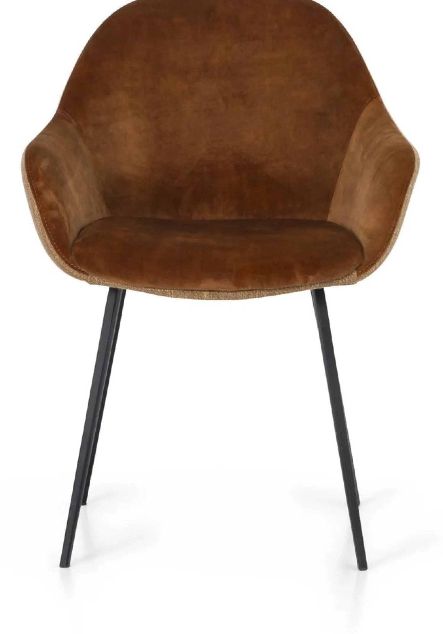 Kuipstoelen|Eetkamerstoelen Met Armleuning-Montèl Nora Eetkamerstoel Cognac, Ocre