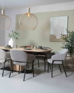 Eetkamerstoelen Met Armleuning-Movani Nour Armstoel Grijs