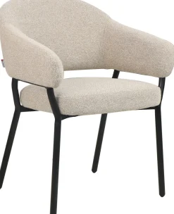 Eetkamerstoelen Met Armleuning-Movani Nour Armstoel Zand Beige
