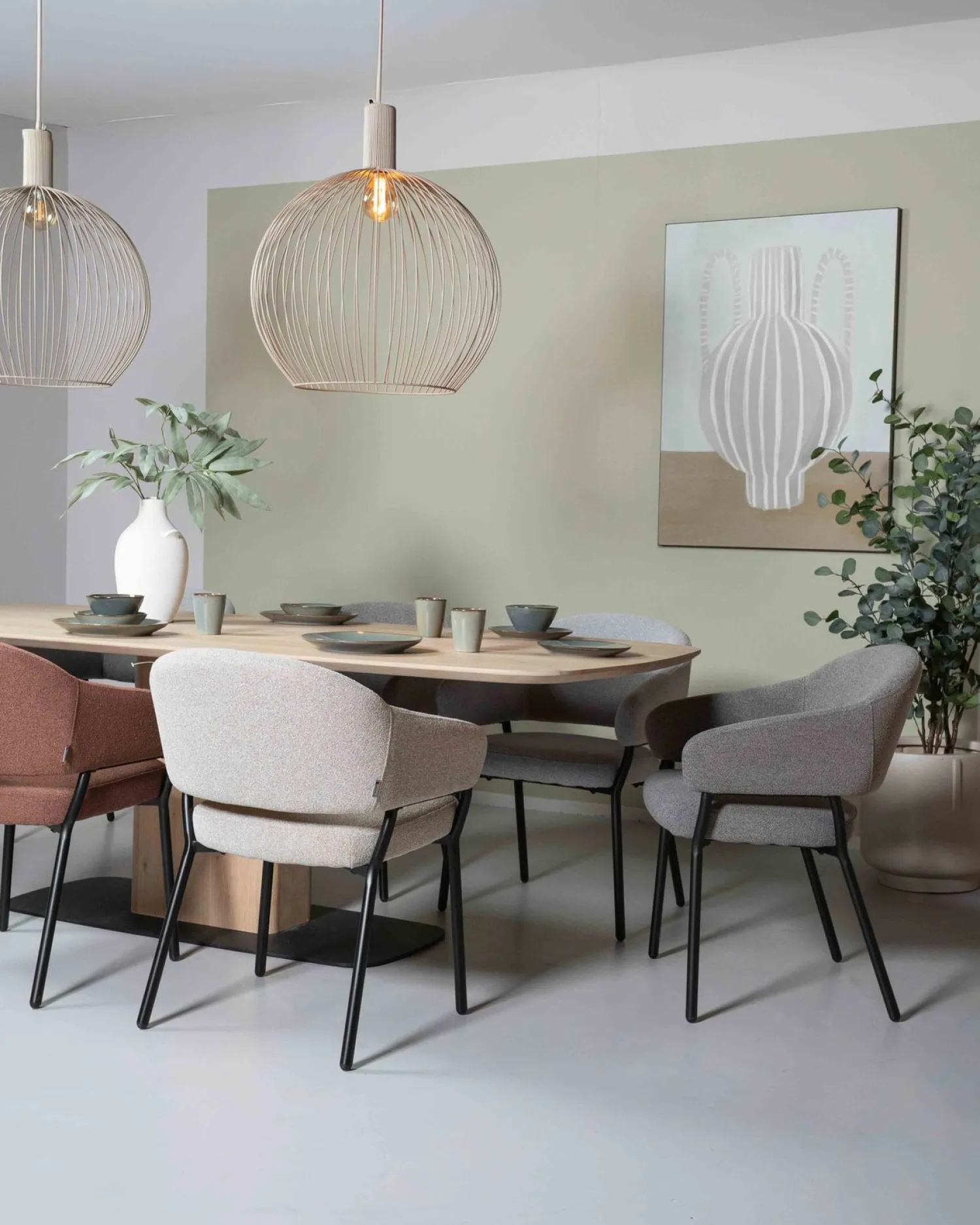 Eetkamerstoelen Met Armleuning-Movani Nour Armstoel Zand Beige