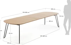 Houten Eettafels-Kave Home Novaks Uitschuifbare Eettafel Bruin