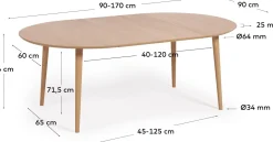 Ronde Eettafels|Ovale Eettafels-Kave Home Oakland Uitschuifbare Eettafel Naturel