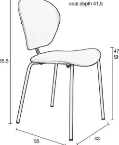 Eetkamerstoelen Zonder Armleuning-Zuiver Ocean (set van 2) Eetkamerstoel Pirate Black
