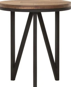 Ronde Bijzettafels|Industriële Bijzettafels-DTP Home Odeon Bijzettafel Bruin