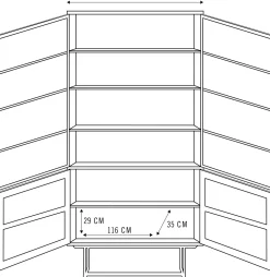 Buffetkasten|Buffetkasten-DTP Home Odeon Vitrinekast bruin