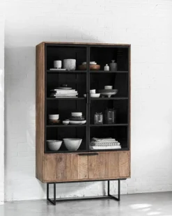 Buffetkasten|Buffetkasten-DTP Home Odeon Vitrinekast bruin