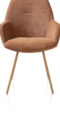 Kuipstoelen|Eetkamerstoelen Met Armleuning-XOOON Odin Armstoel Koper, Biscuit