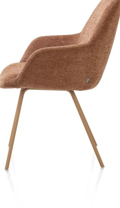 Kuipstoelen|Eetkamerstoelen Met Armleuning-XOOON Odin Armstoel Koper, Biscuit