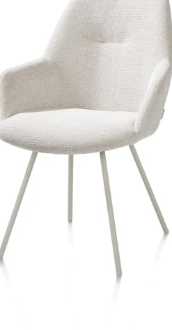 Kuipstoelen|Eetkamerstoelen Met Armleuning-XOOON Odin Armstoel Ivoor, Silk Grey