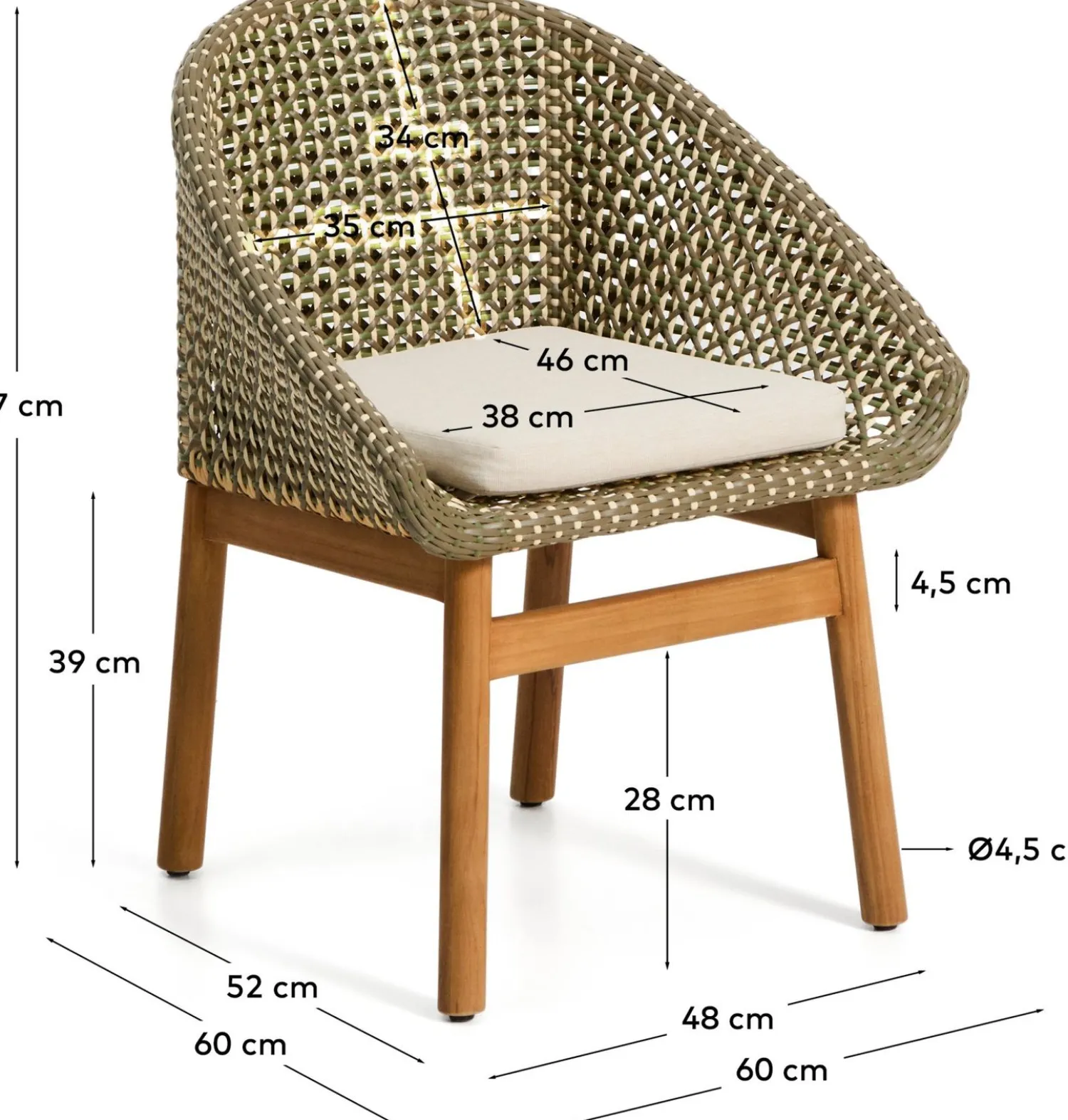 Tuinstoelen-Kave Home Olbia Tuinstoel Groen