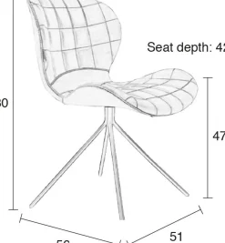 Eetkamerstoelen Zonder Armleuning-Zuiver OMG LL (set van 2) Eetkamerstoel Black