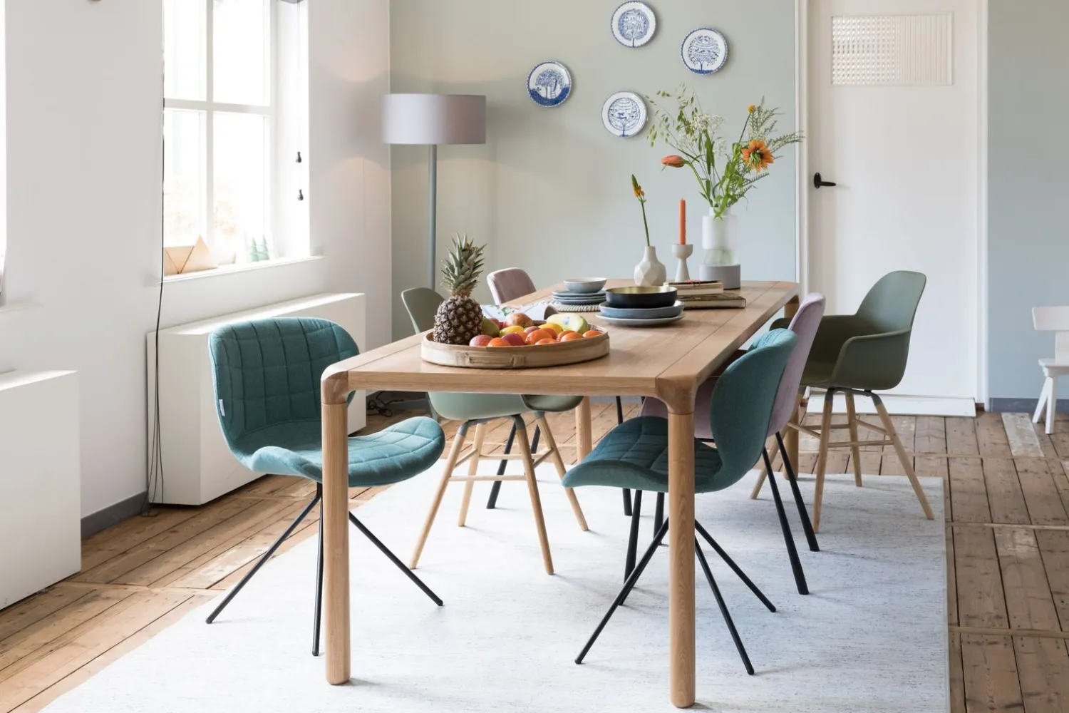 Eetkamerstoelen Zonder Armleuning-Zuiver OMG (set van 2) Eetkamerstoel Blue